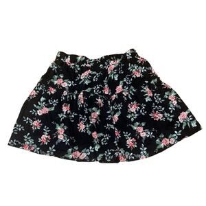 NWT Afibi Large Black Floral Lined Mini Skirt Skater Casual Fairy Whimsigoth